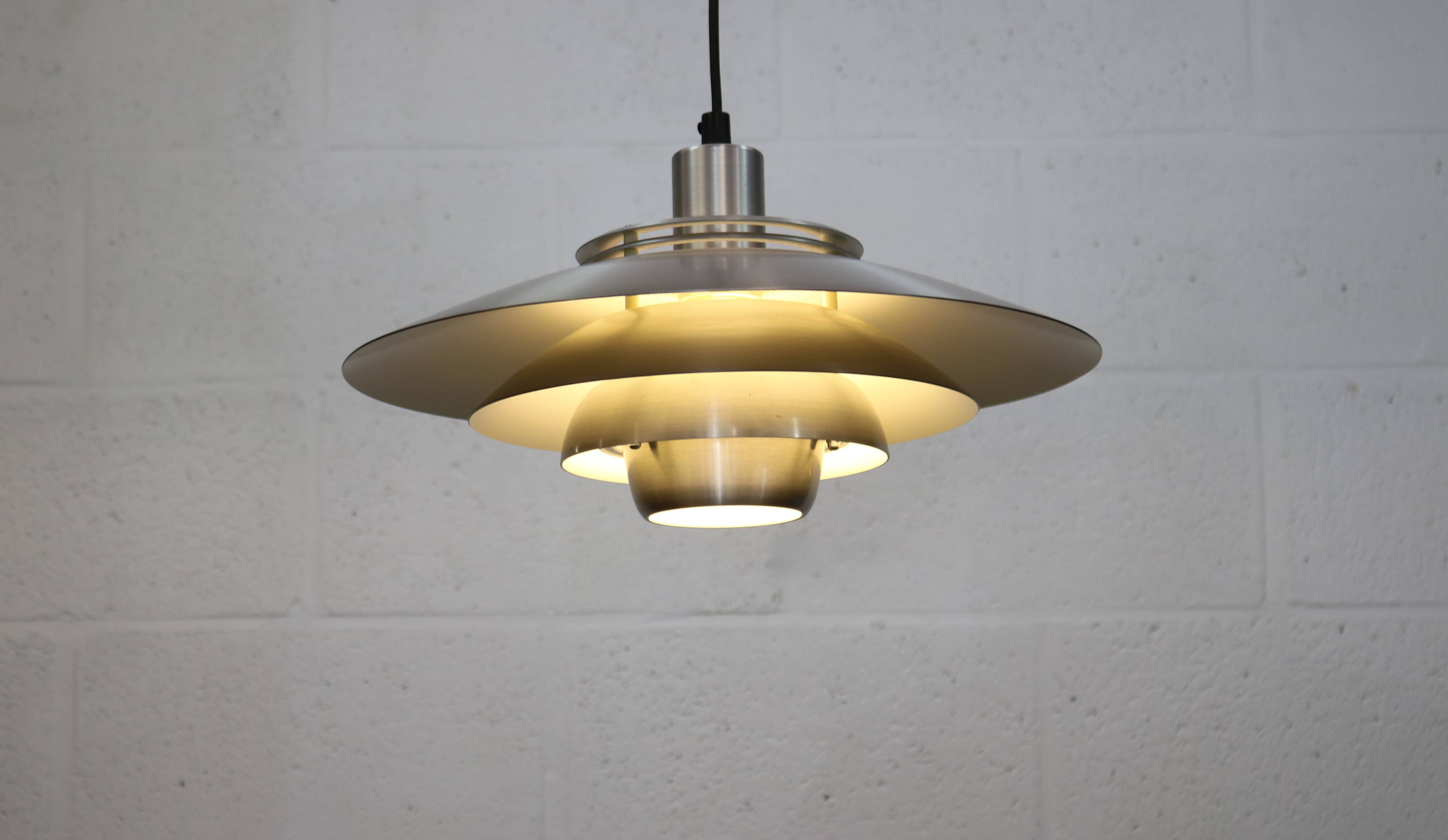Silver Danish Jeka Metaltryk pendant Lamp - Model Dania 3020