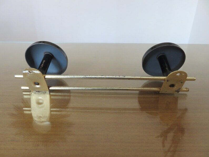 Coat rack 2 patères metal gilded and black 50s 60s