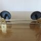 Coat rack 2 patères metal gilded and black 50s 60s