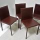 Series of 4 Italian leather chairs