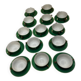 Service 14 cup and saucer in Art Deco Emerald Green and Gold.