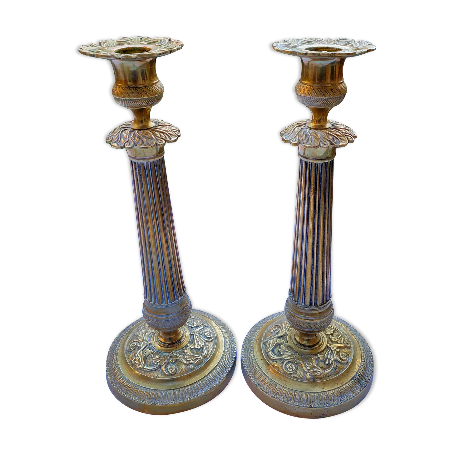 Old brass candle holders