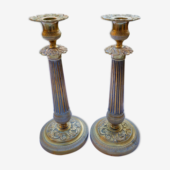 Old brass candle holders