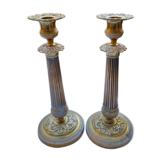 Old brass candle holders