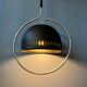 Suspension Space Age Dijkstra with a chrome structure and black metal lampshade.