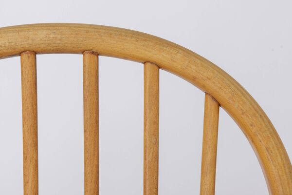 Chaise de bureau années 1960 Allemagne, chaise de bureau en bois de hêtre vintage, restaurée