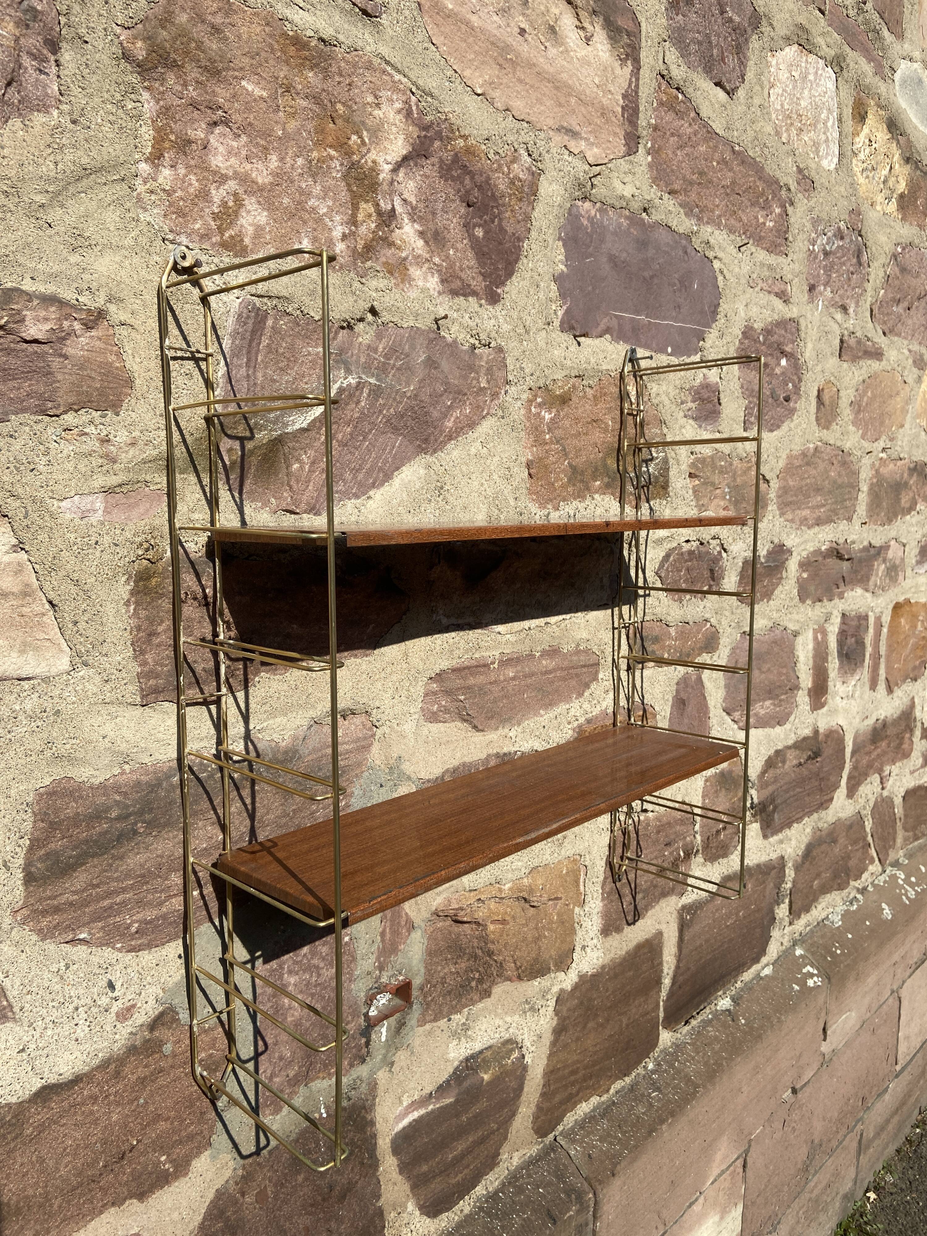 old industrial metal shelf Scandinavian shelf String 1960