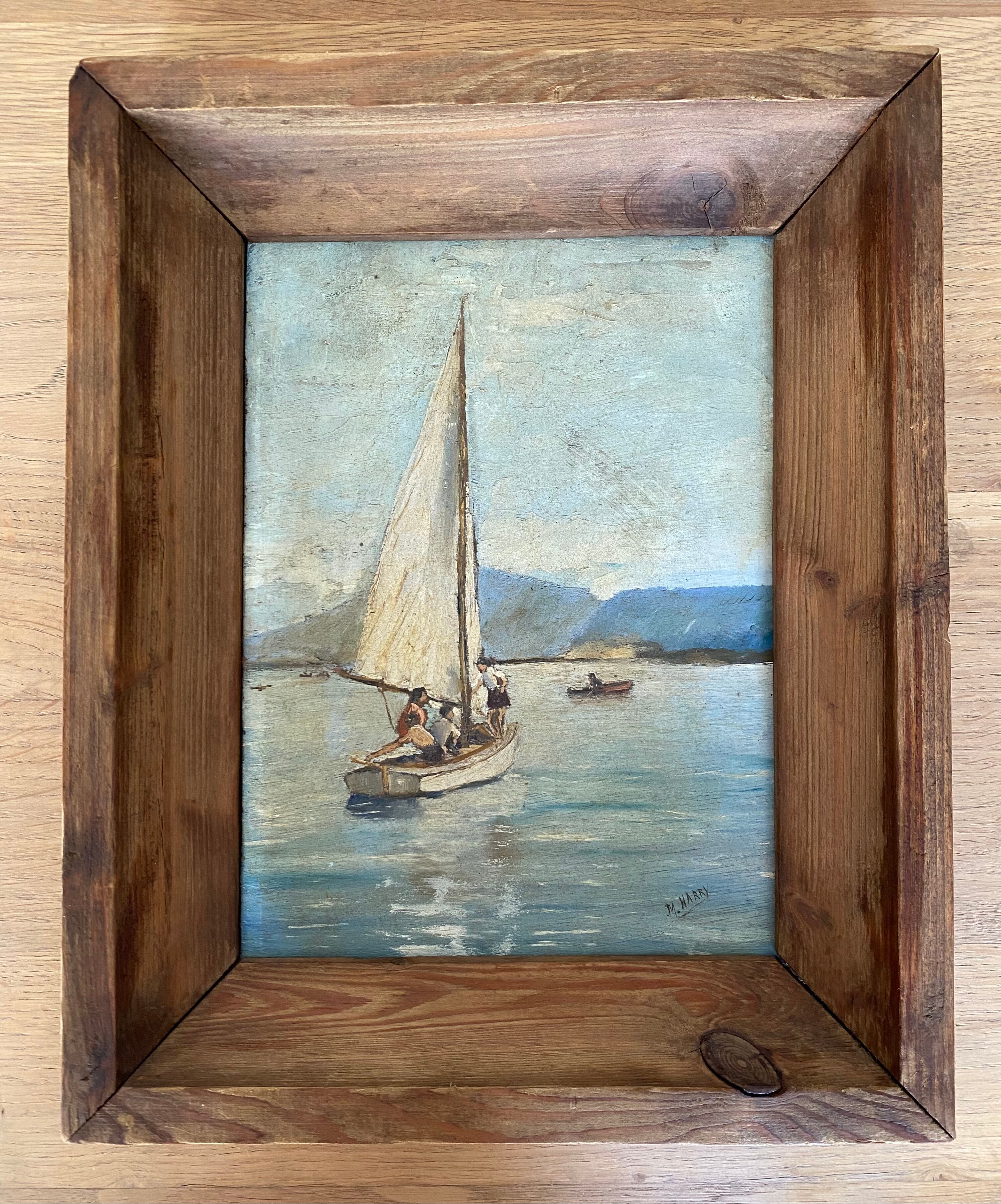Sailboat / oil on panel