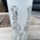 Vintage glass signed Cabu