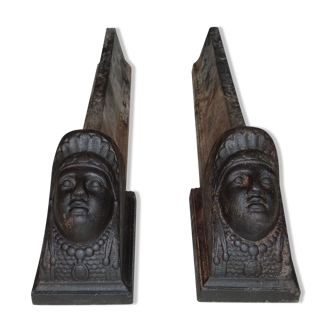 Old andirons cast iron