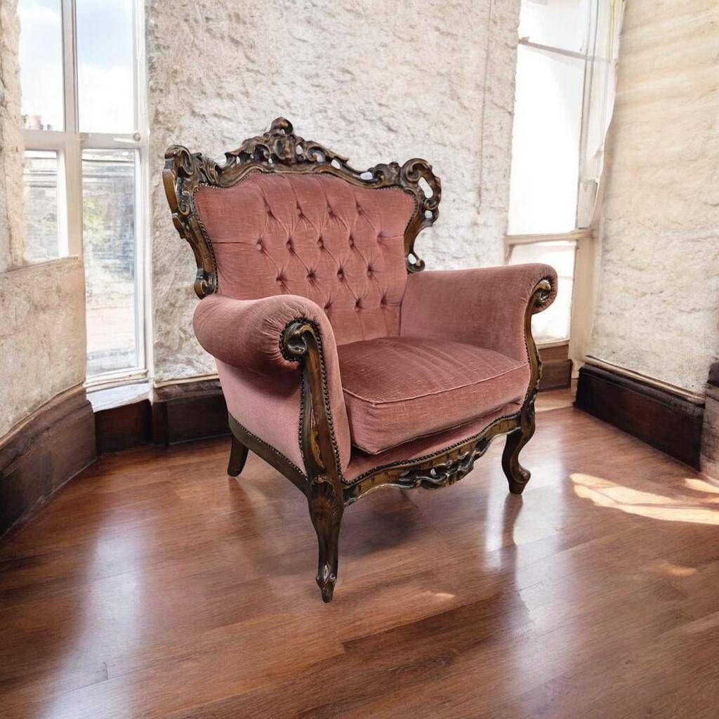 Vintage baroque armchair / single seater armchair / retro chair