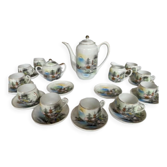Ancient Chinese porcelain coffee service complete 25 pieces never used