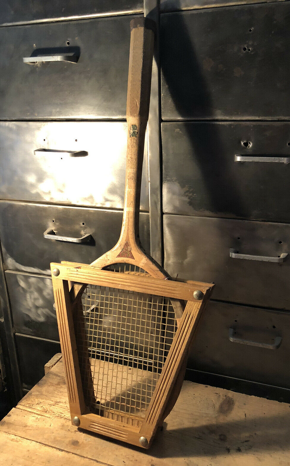 Wooden tennis racket