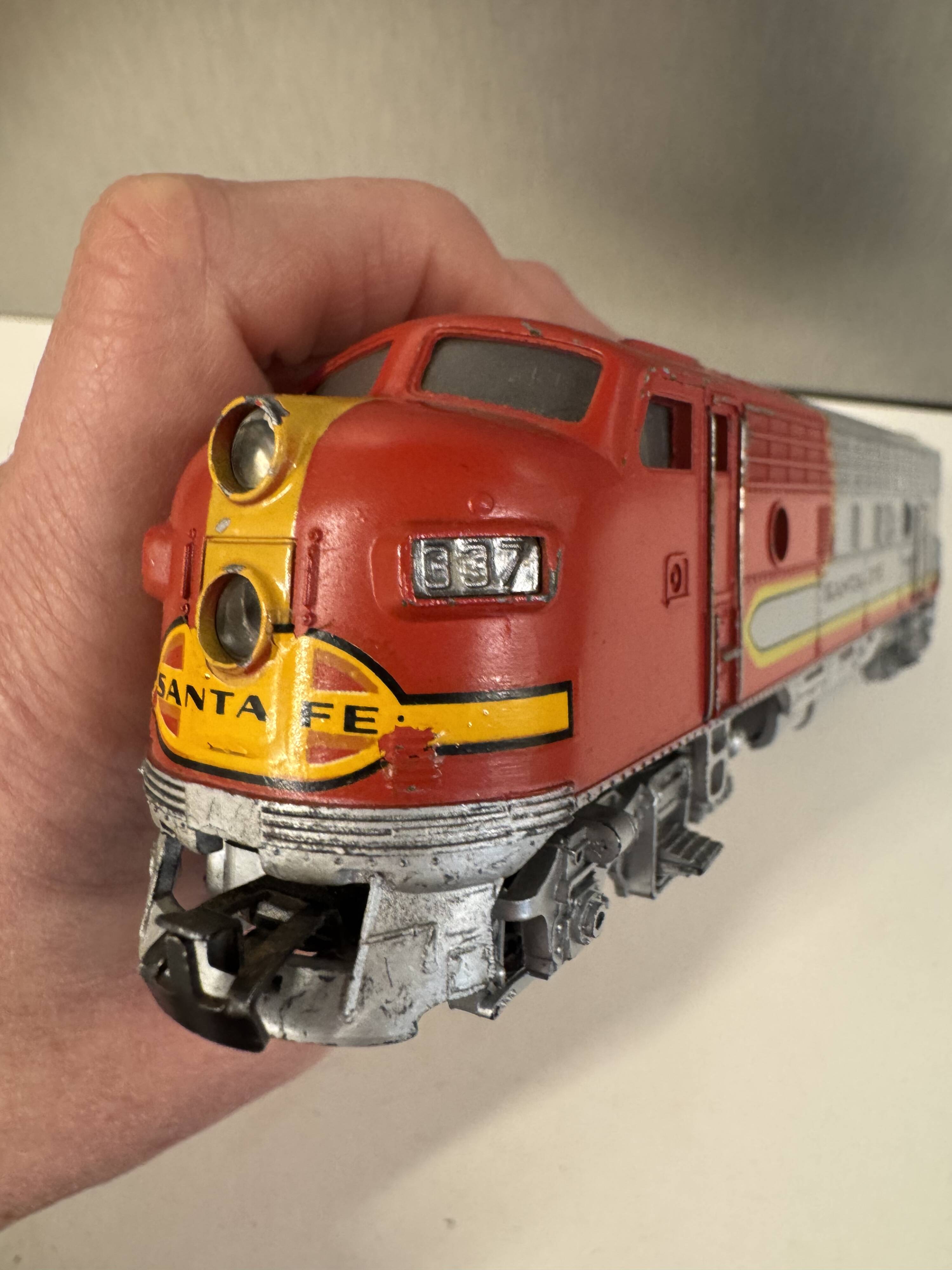 Old train locomotive Marklin Santa fe USA