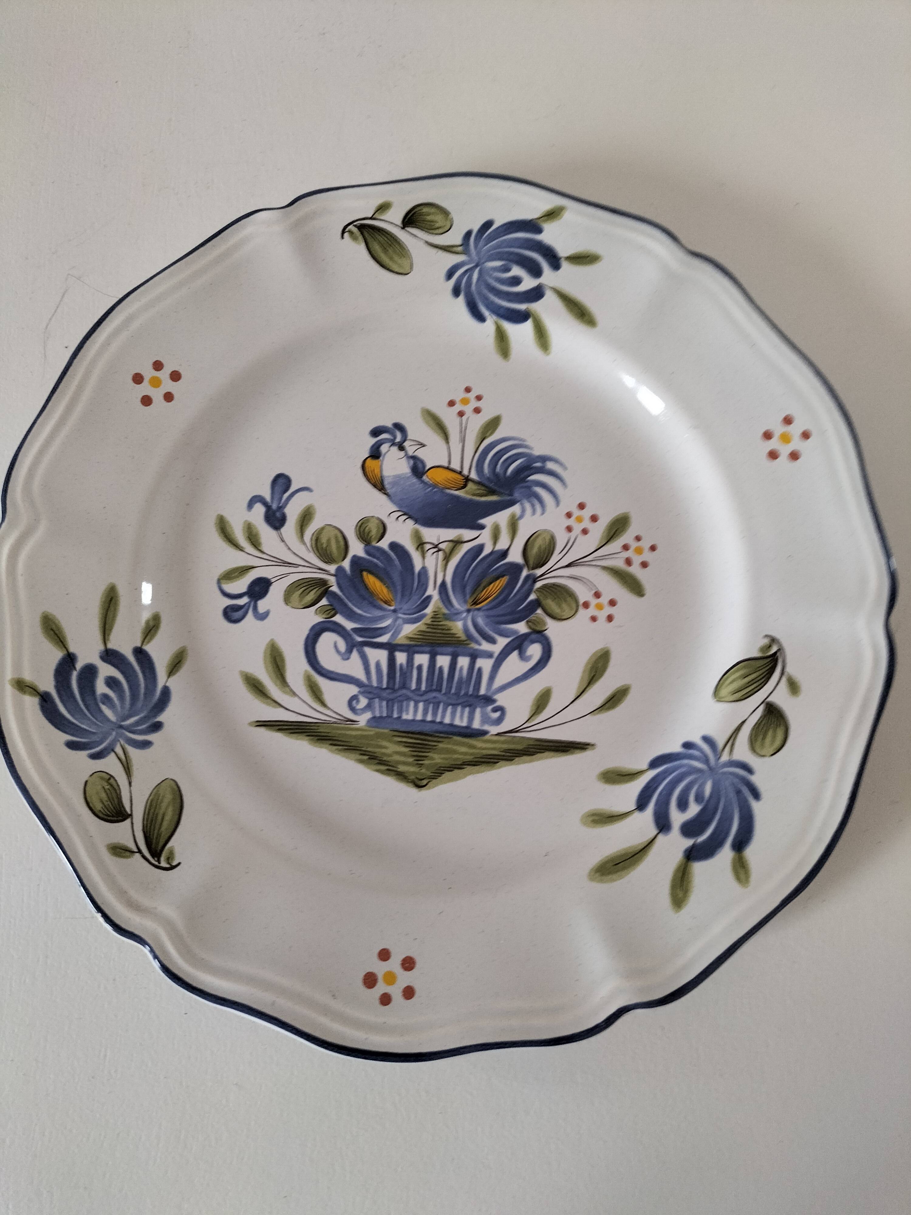 Lunéville plate Chanteclerc model