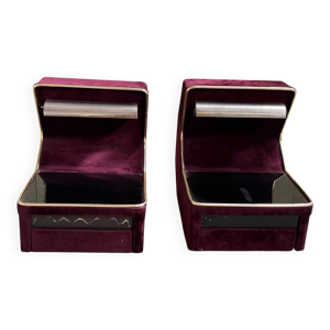 Paire de chevets en velours,