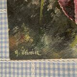 Oil on wood wild pansies 29x17