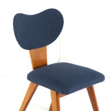 Dining set with round beech table + 4 'Heart' vintage dining chairs.