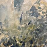 Landscape with watercolor signed