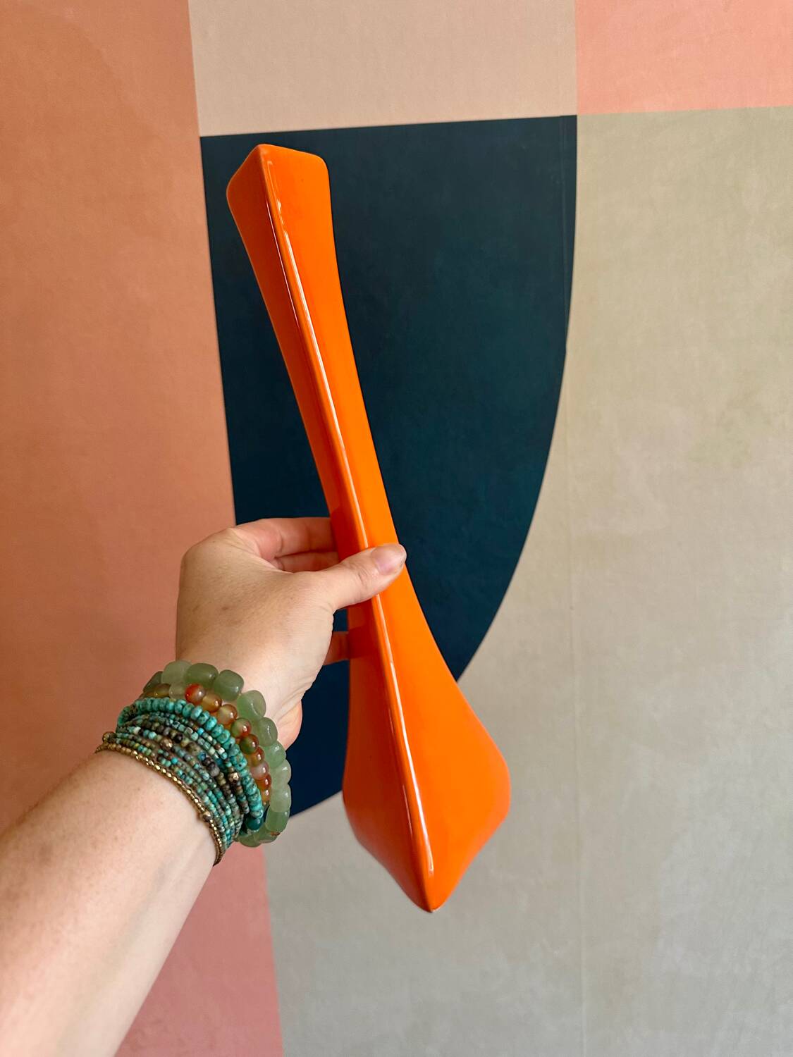 Vintage 70s orange pop vase