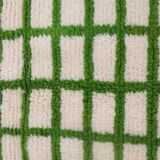 Moroccan Berber rug with reverse checkered pattern in green