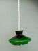 Vintage suspension lampshade in green and white opaline.