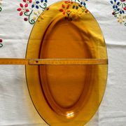 Plat de service ambre Duralex Made in France