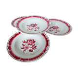 4 vintage soup plates