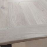 Solid oak farmhouse table metal feet