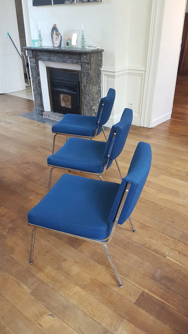 Set de 3 fauteuils chauffeuses années 1970