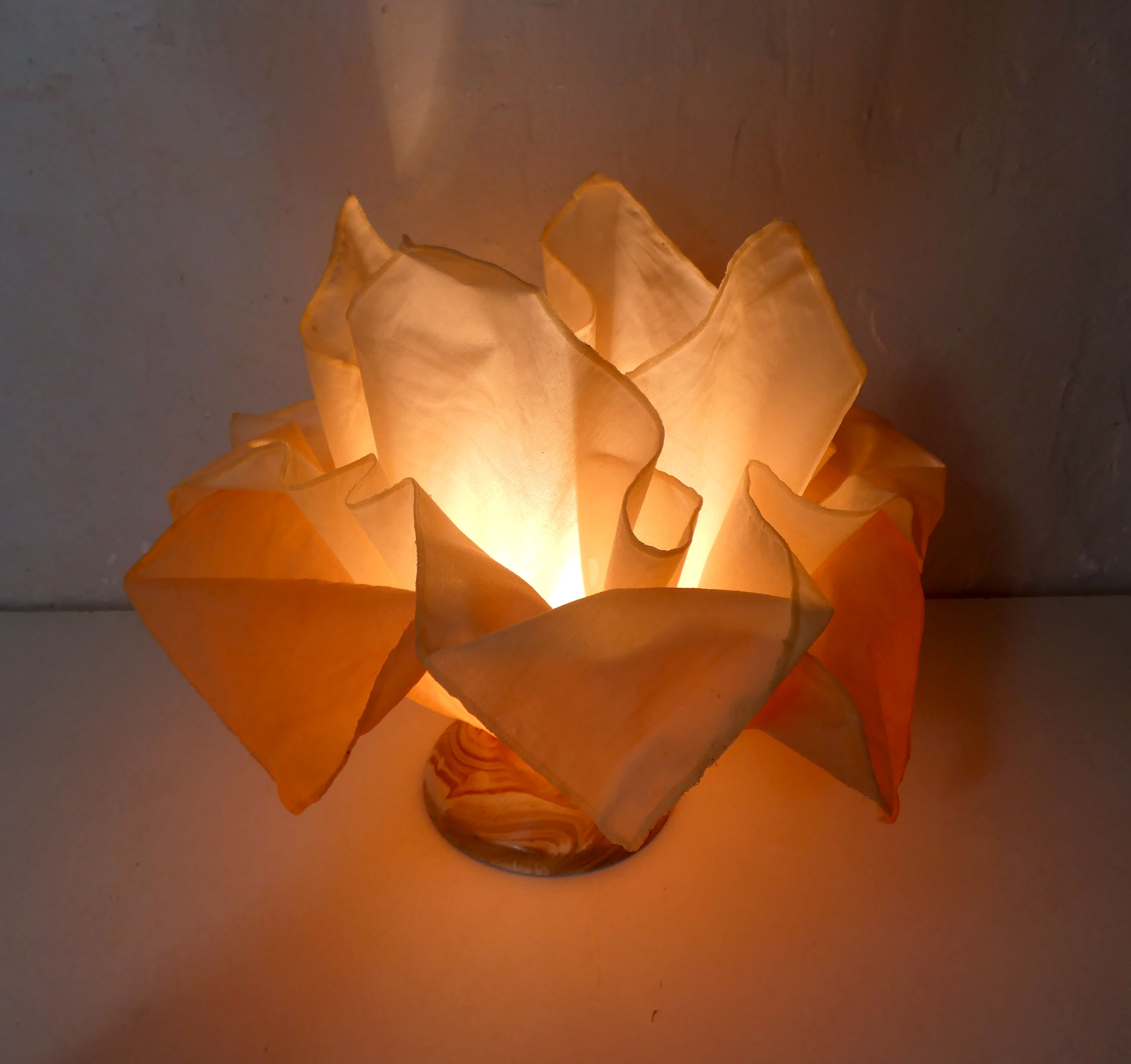 Vintage pink draped lamp jannalights