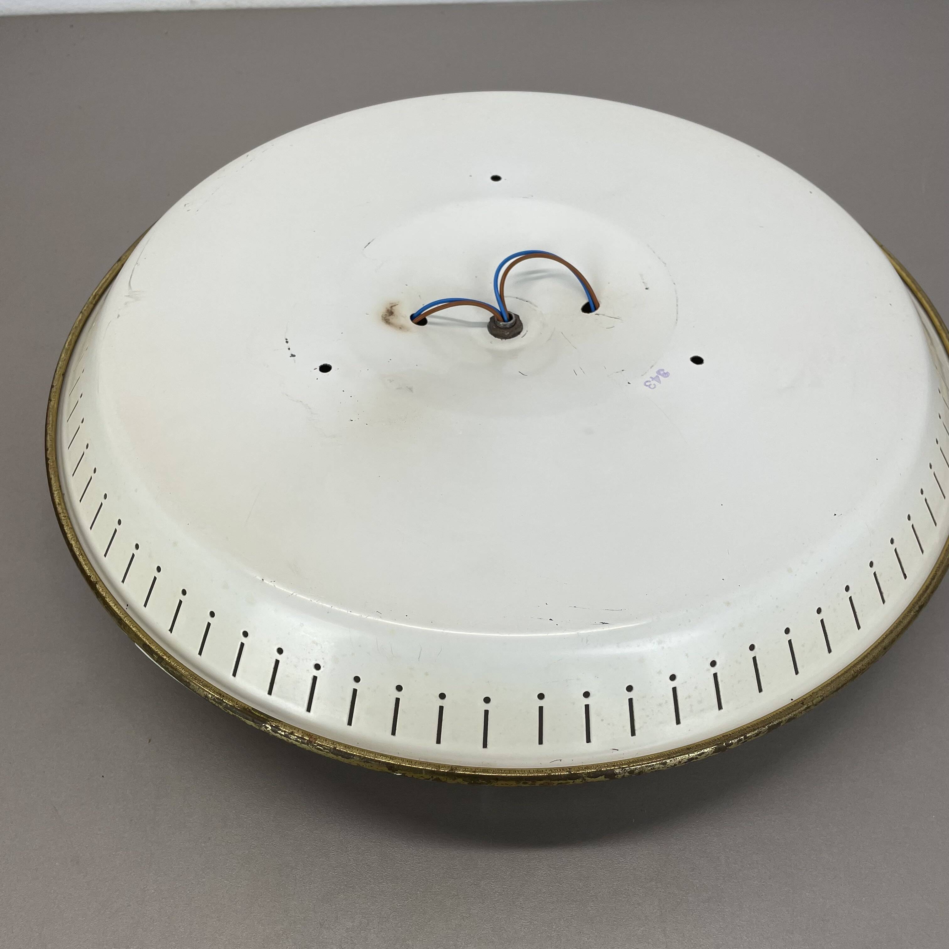 unique 42cm Brass Gino Sarfatti Style Ceiling wall Light Flushmount, Italy