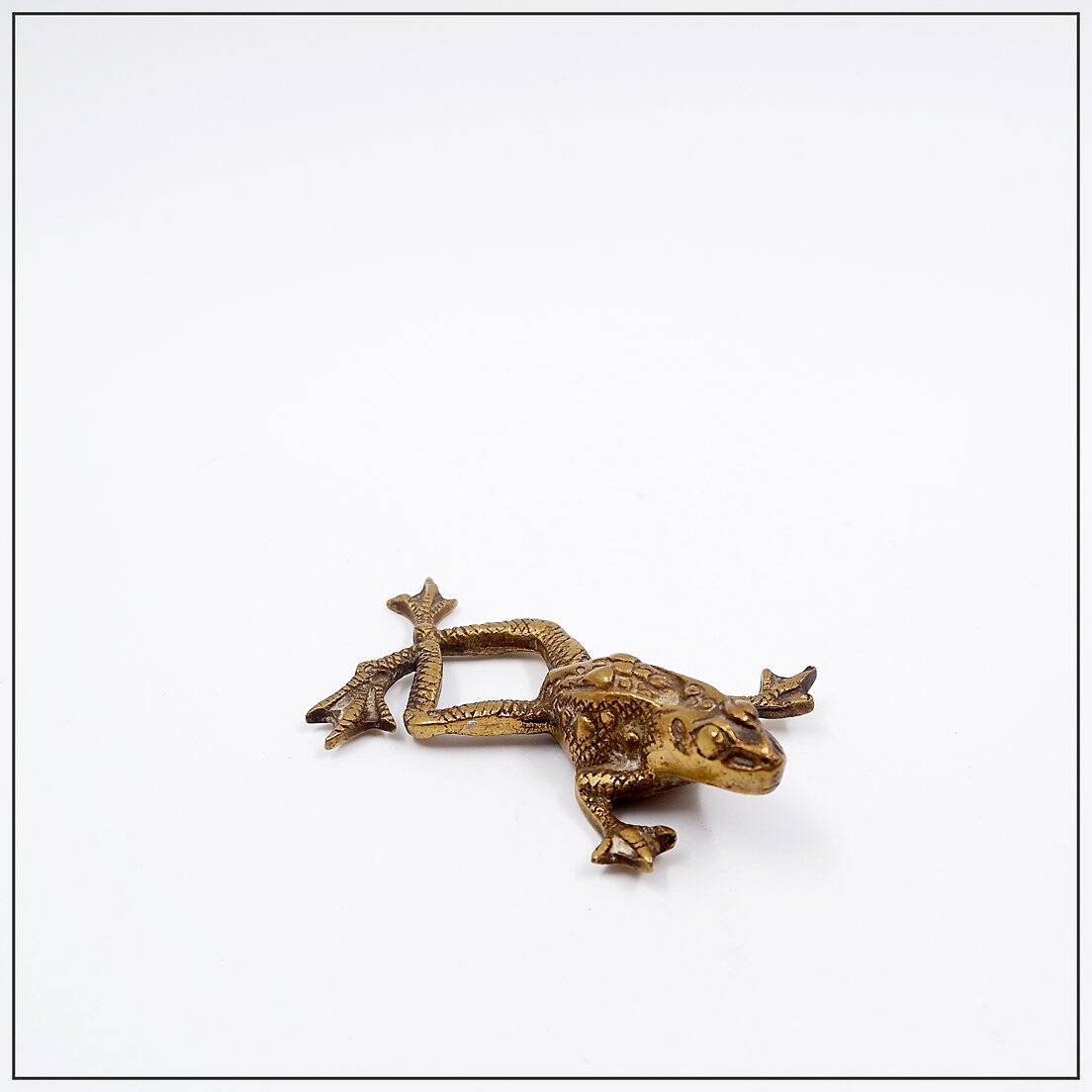 Vintage brass frog