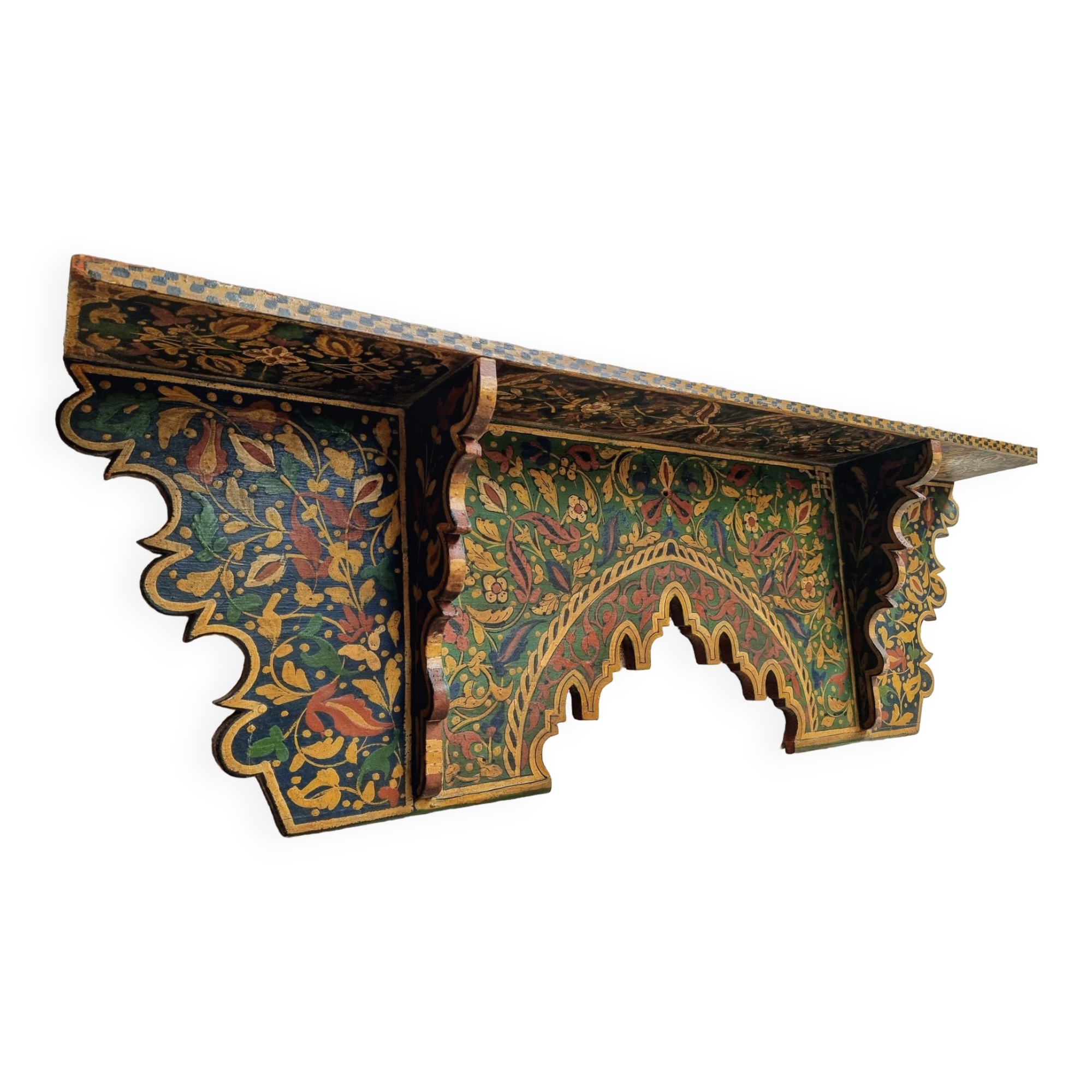 Old wall shelf wall rack handpainted