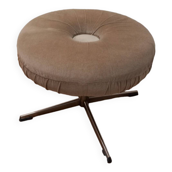 Pouf pivotant en velours par ISKU 1960 Finlande