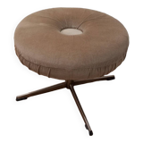 Velvet Swivel Pouf by ISKU 1960s Finland