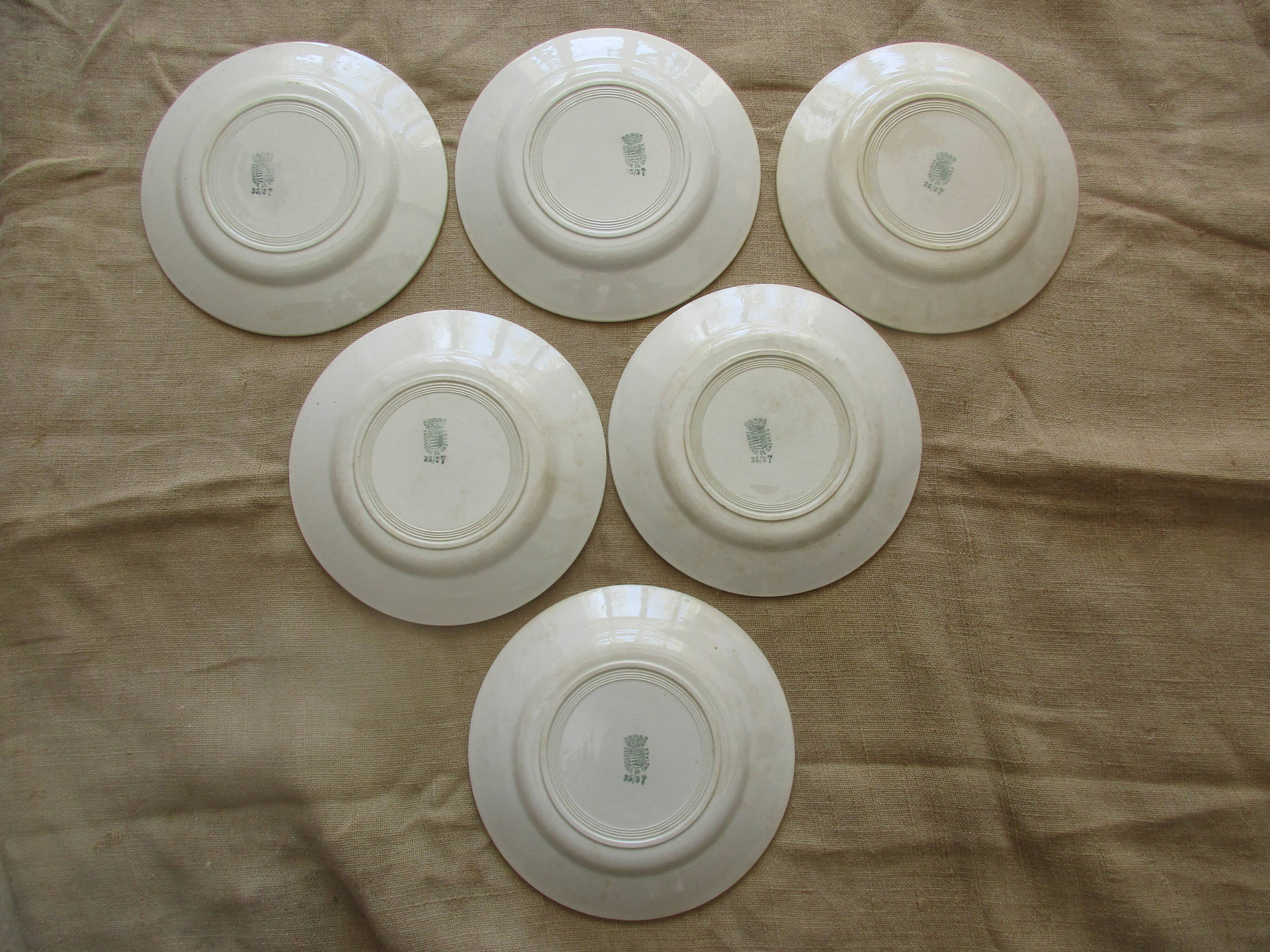 6 plates for castres faiencerie dessert