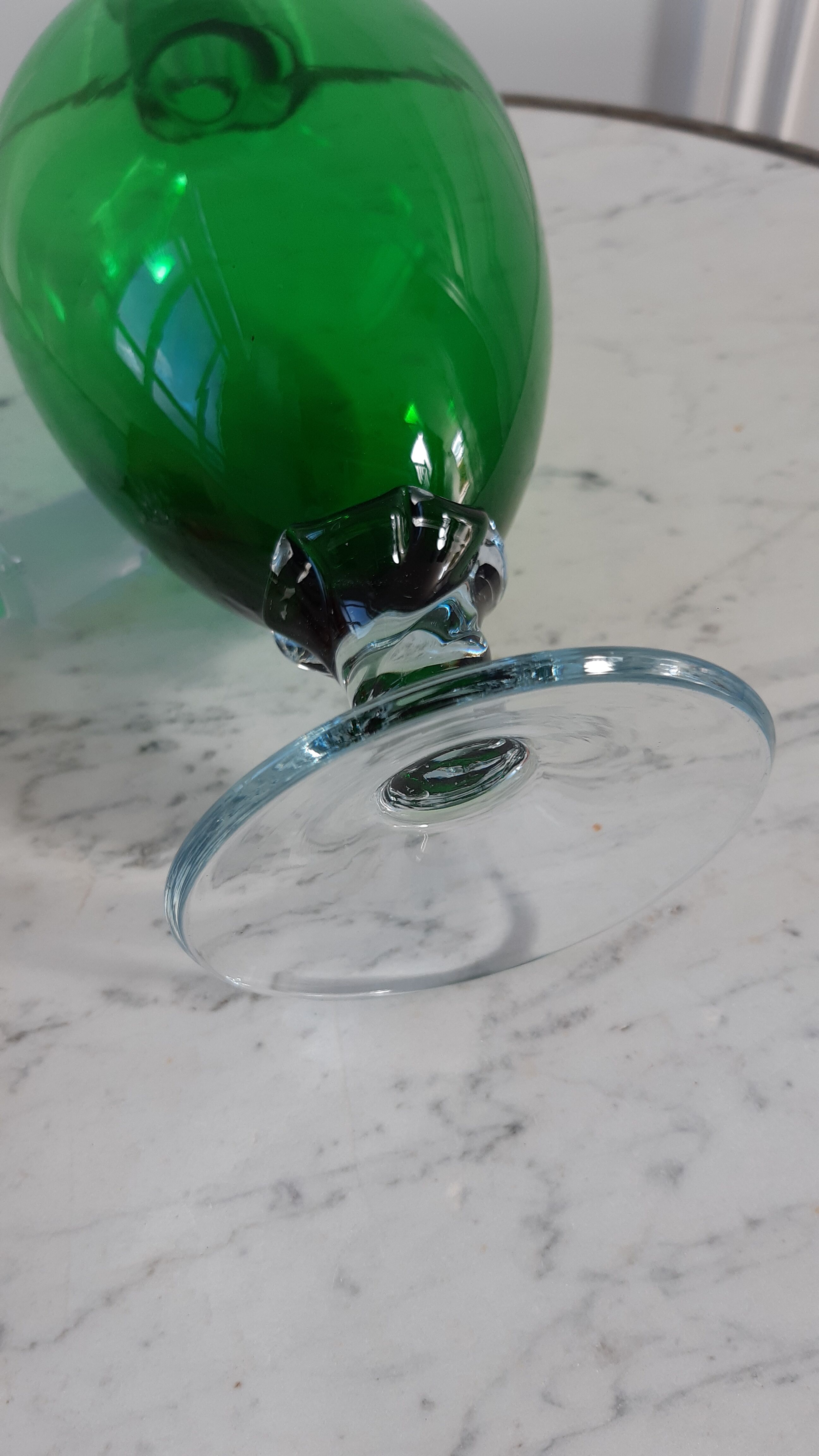 Italian carafe flash-green polished decanter 60s