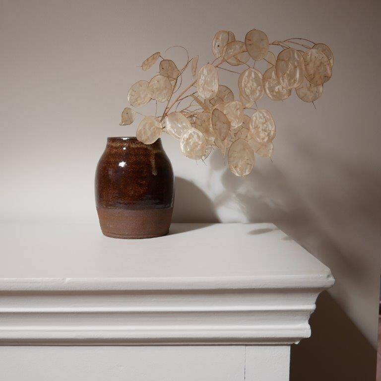 Brown stoneware vase