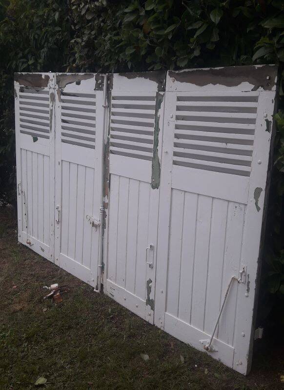 Shutters 4 leaves H148xW245cm (2) antique oak louvres pair 2