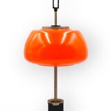 Oscar Torlasco, orange glass table / desk lamp, Prod. Lumi, 1960 ca.