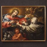 Peinture religieuse du XVIIème siècle, Sainte Catherine de Sienne choisit la couronne d'épines