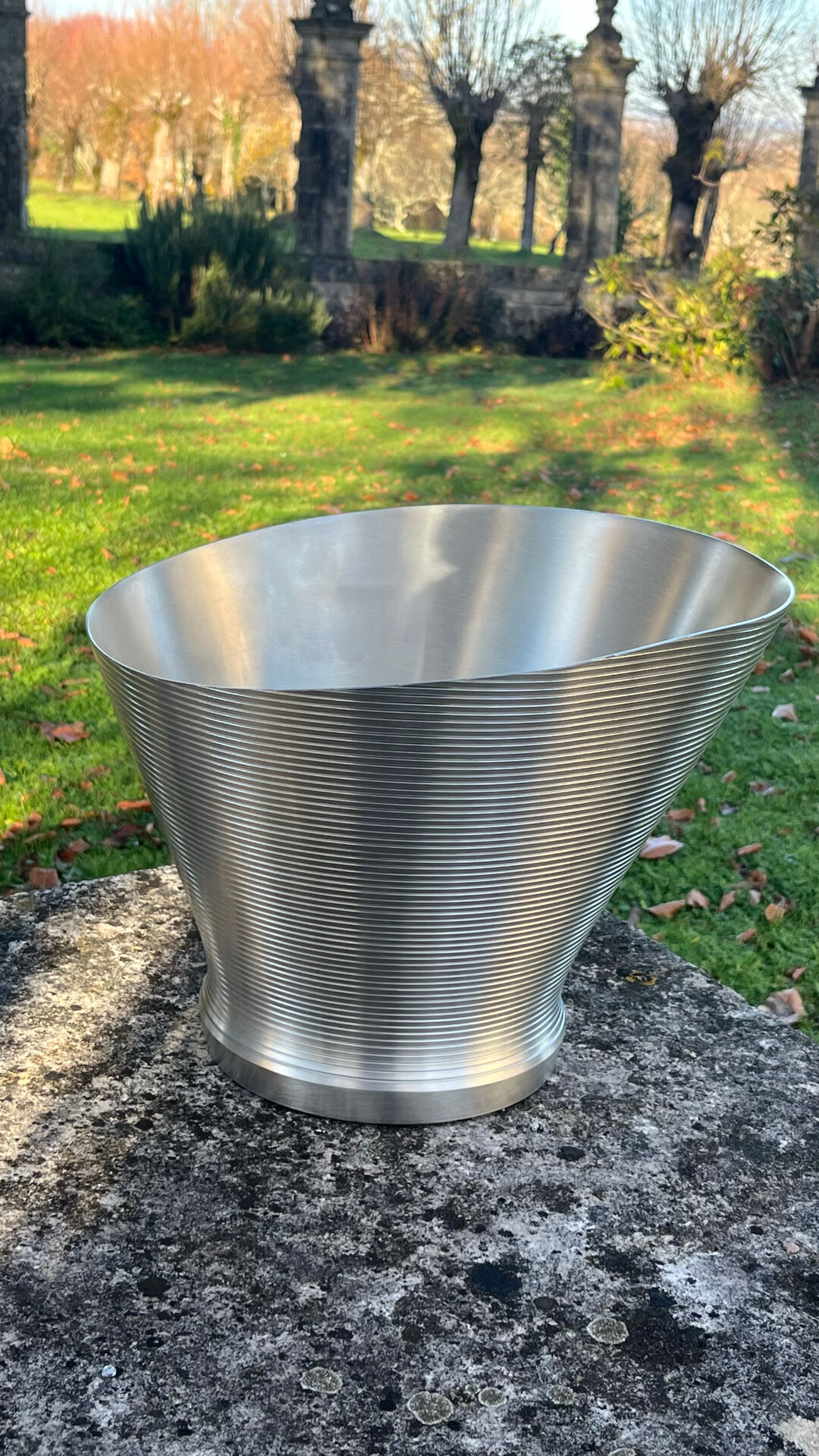 Mumm champagne bucket, vintage pewter vasque