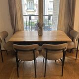 20th century farmhouse table with black base