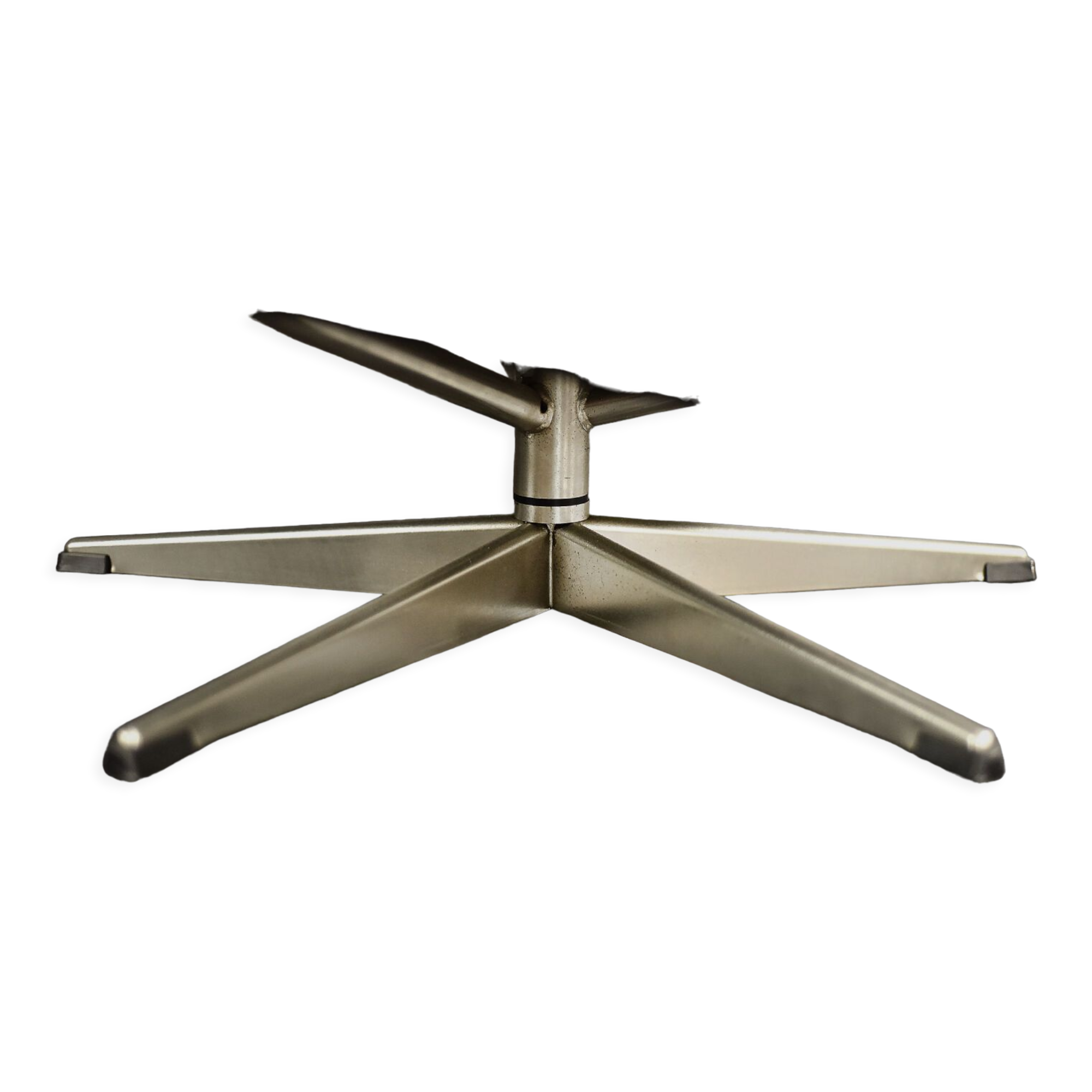 Mid-century danish modern minimalist black leather swivel armchair by georg thams, 1960s