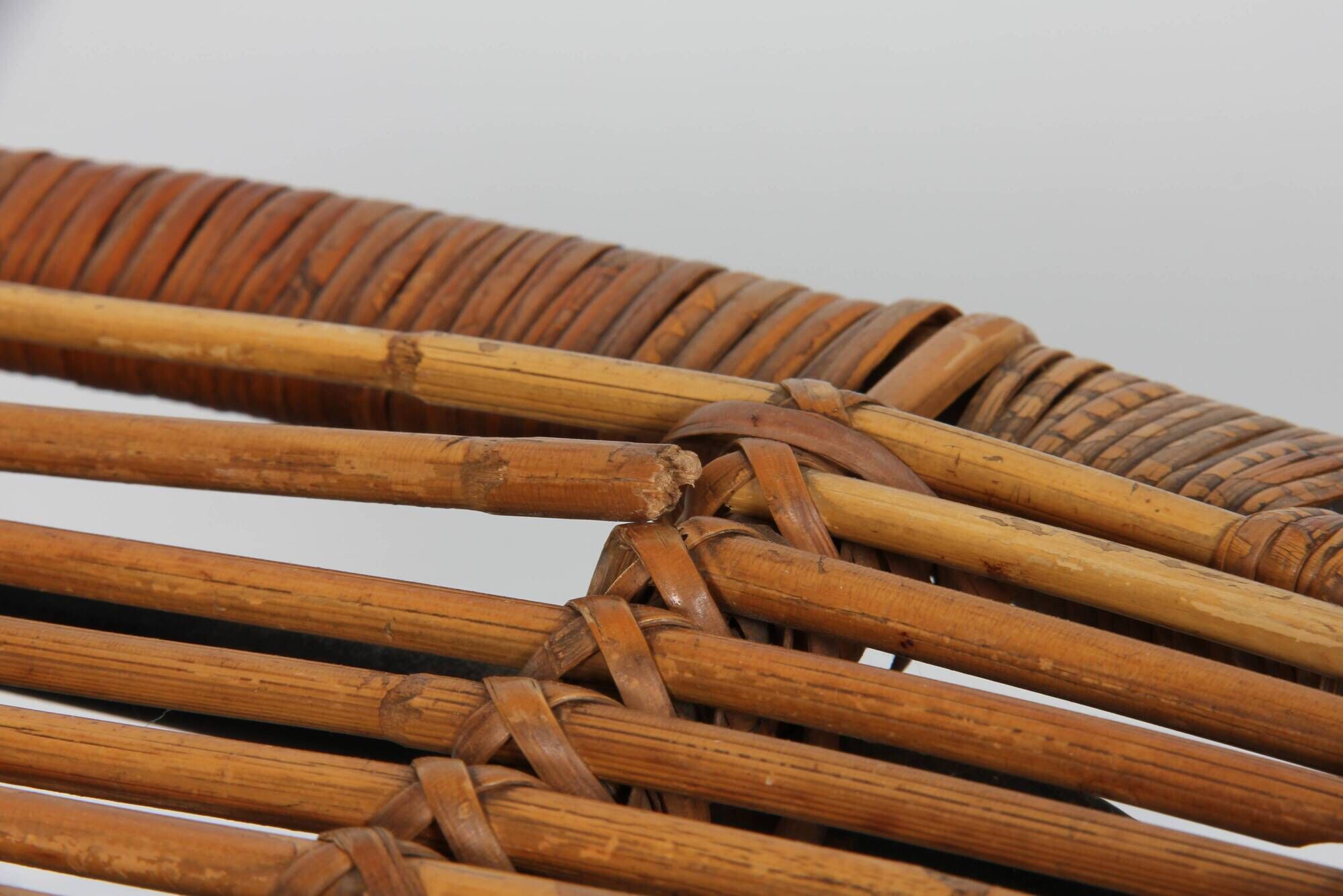 Tabouret vintage en rotin par Alan Fuchs pour Uluv, 1960