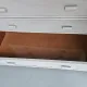 Vintage grey wood and rattan chest of drawers