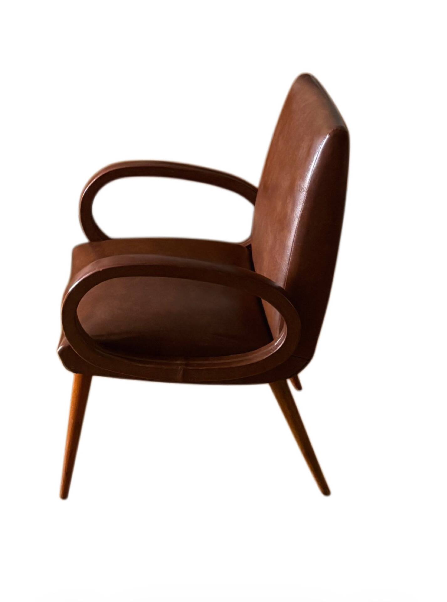 Modernist armchair with oval armrests, 1950s-1960s
