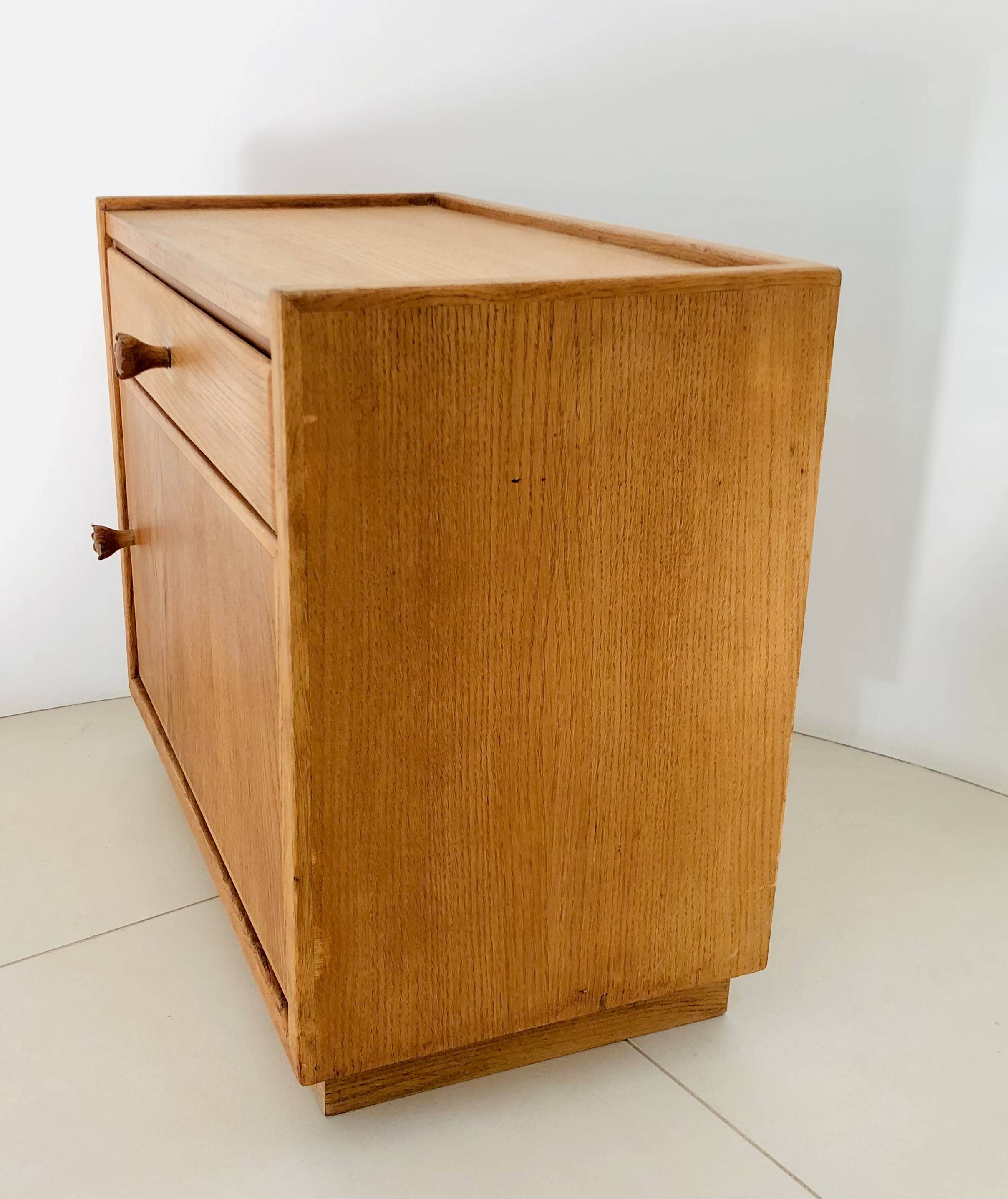 Oak bedside tables (x2); Italy 60s