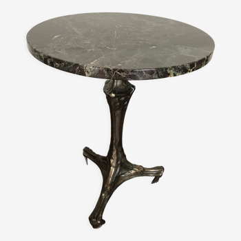 Guimard bistro table in marble and cast iron